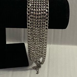 Elegant vintage  Silver tone mesh Chain Bracelet